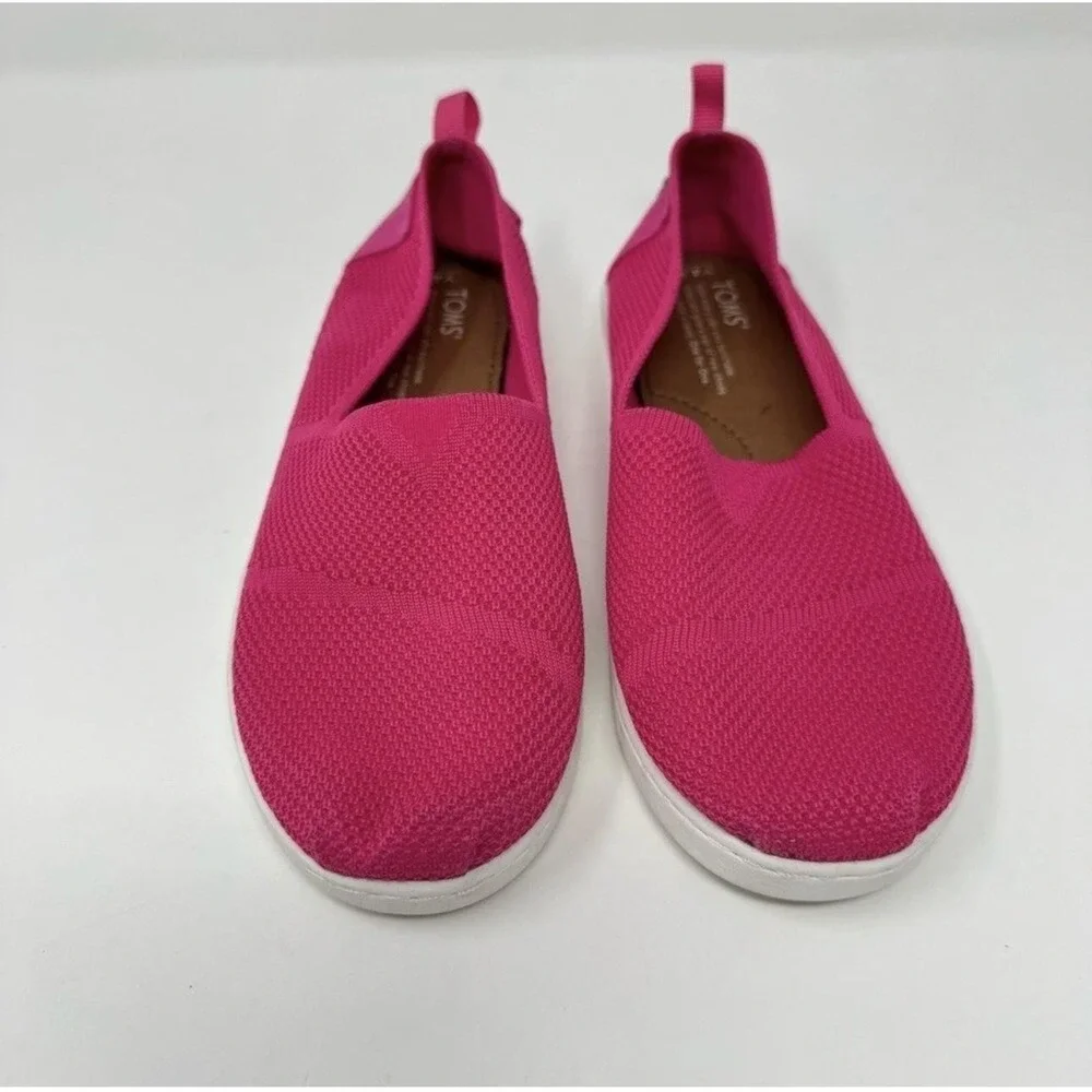 TOMS Shoes Womens Size 4.5 Pink Mesh Slip On Casual Comfort Lightweight Sneakers
